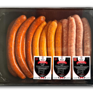 Pack Saucisses Chorizo, Cheddar, Bacon oignons